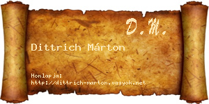 Dittrich Márton névjegykártya