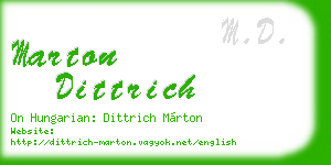 marton dittrich business card